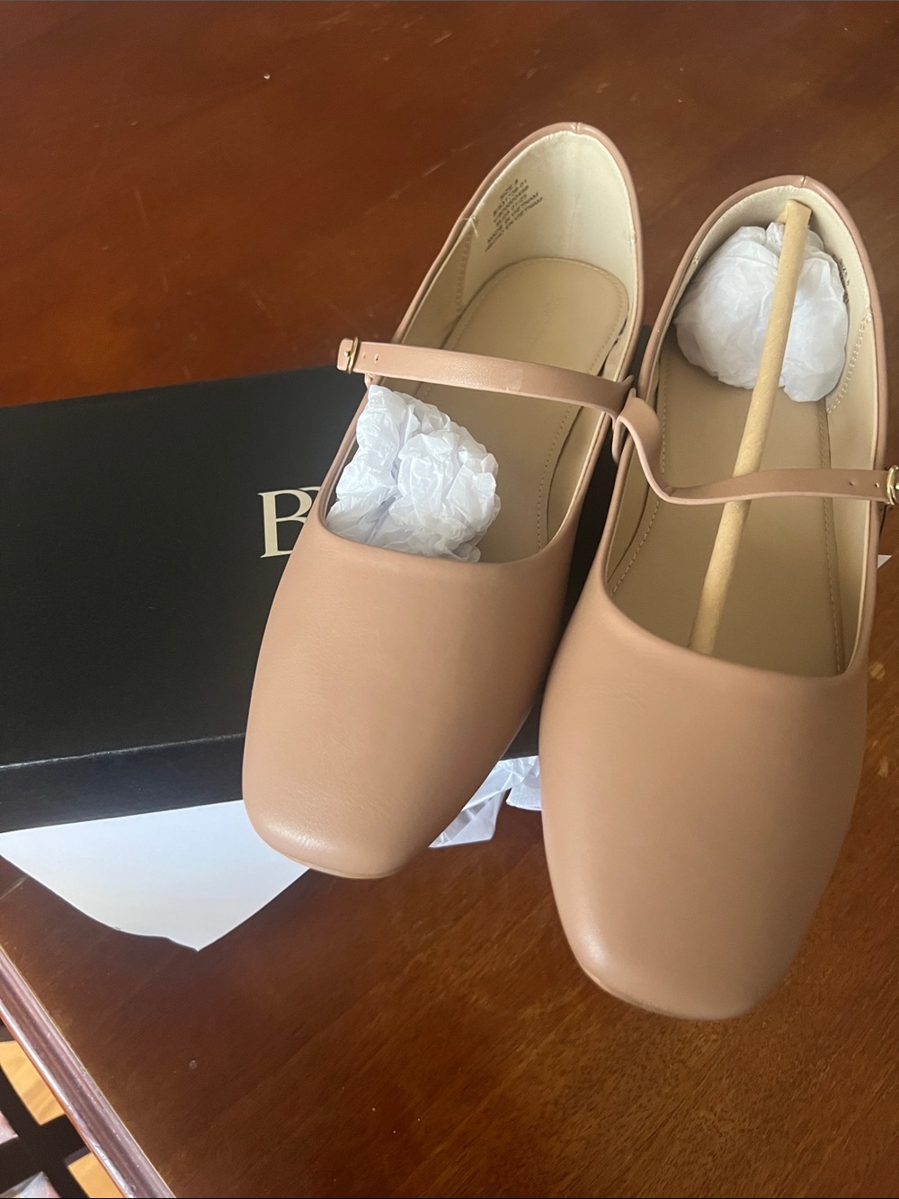 Women's Nude Tan Mary Jane Flats